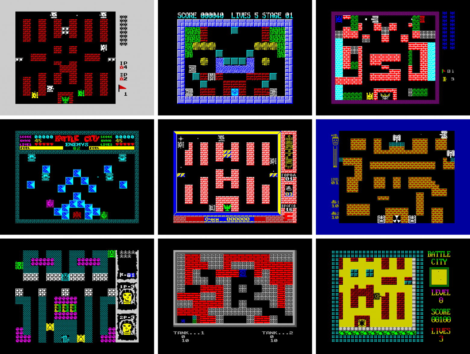 Множество самодельных версий Battle City для ZX Spectrum