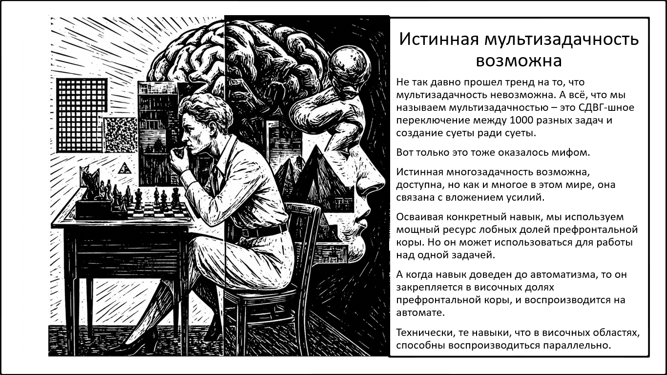 Истинная многозадачность – возможна. И это не суета, и не «слив дофамина» - 1
