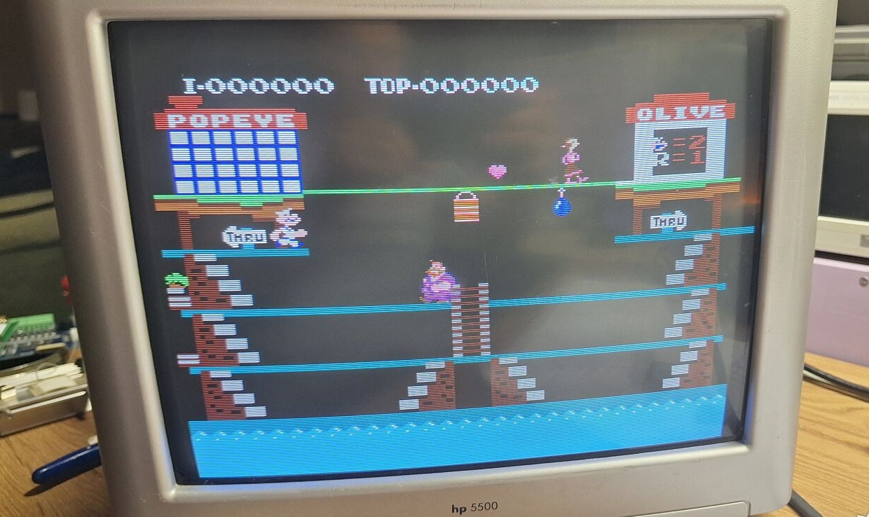 Игра POPEYE на мониторе VGA