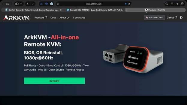ArkKVM website