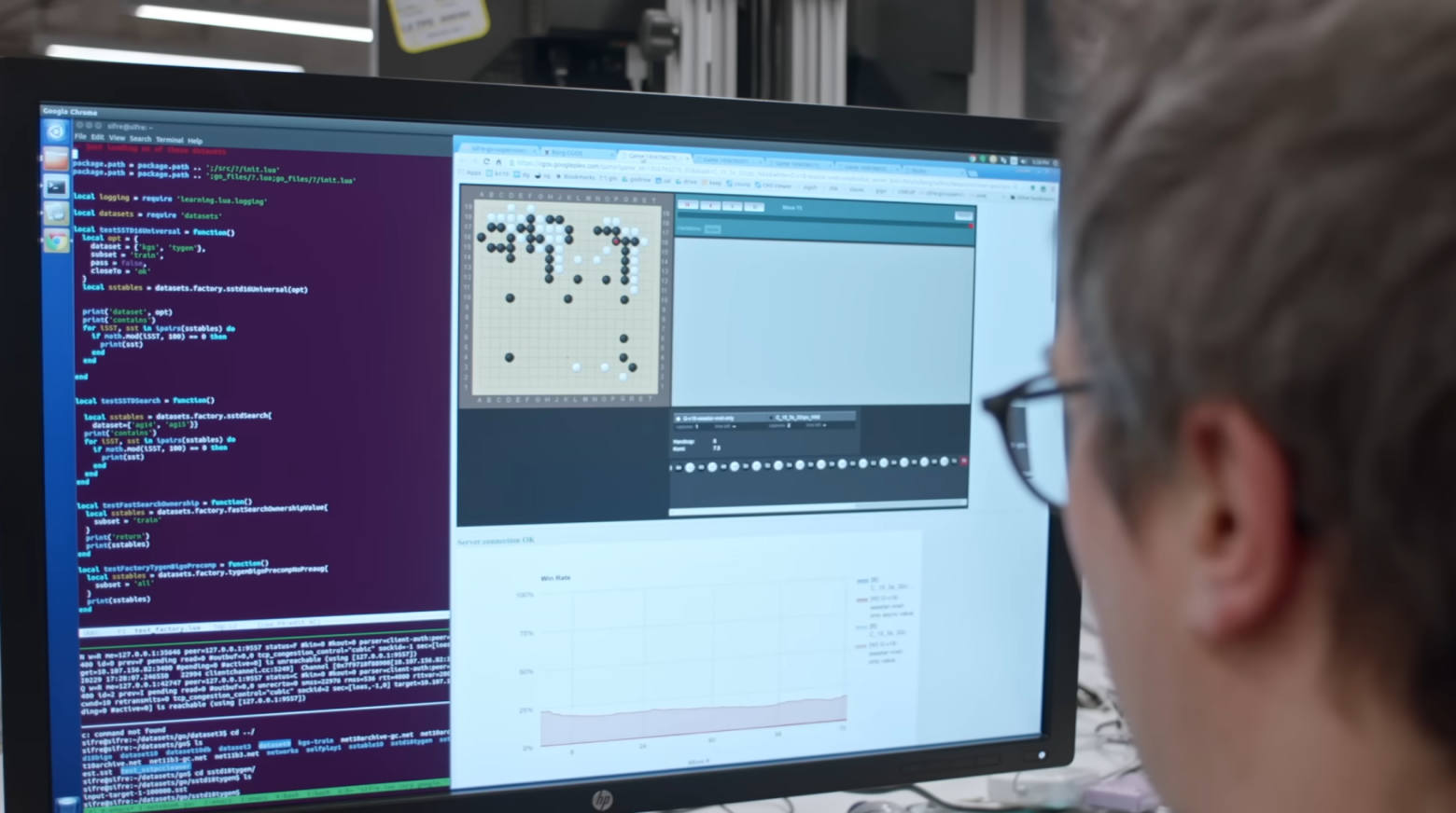 Программист DeepMind использует консольную версию Emacs в среде Tmux через Gnome Terminal