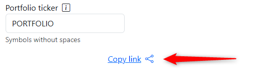 Кнопка «Copy link»: любое состояние инструмента на okama.io кодируется в URL и передаётся одной ссылкой