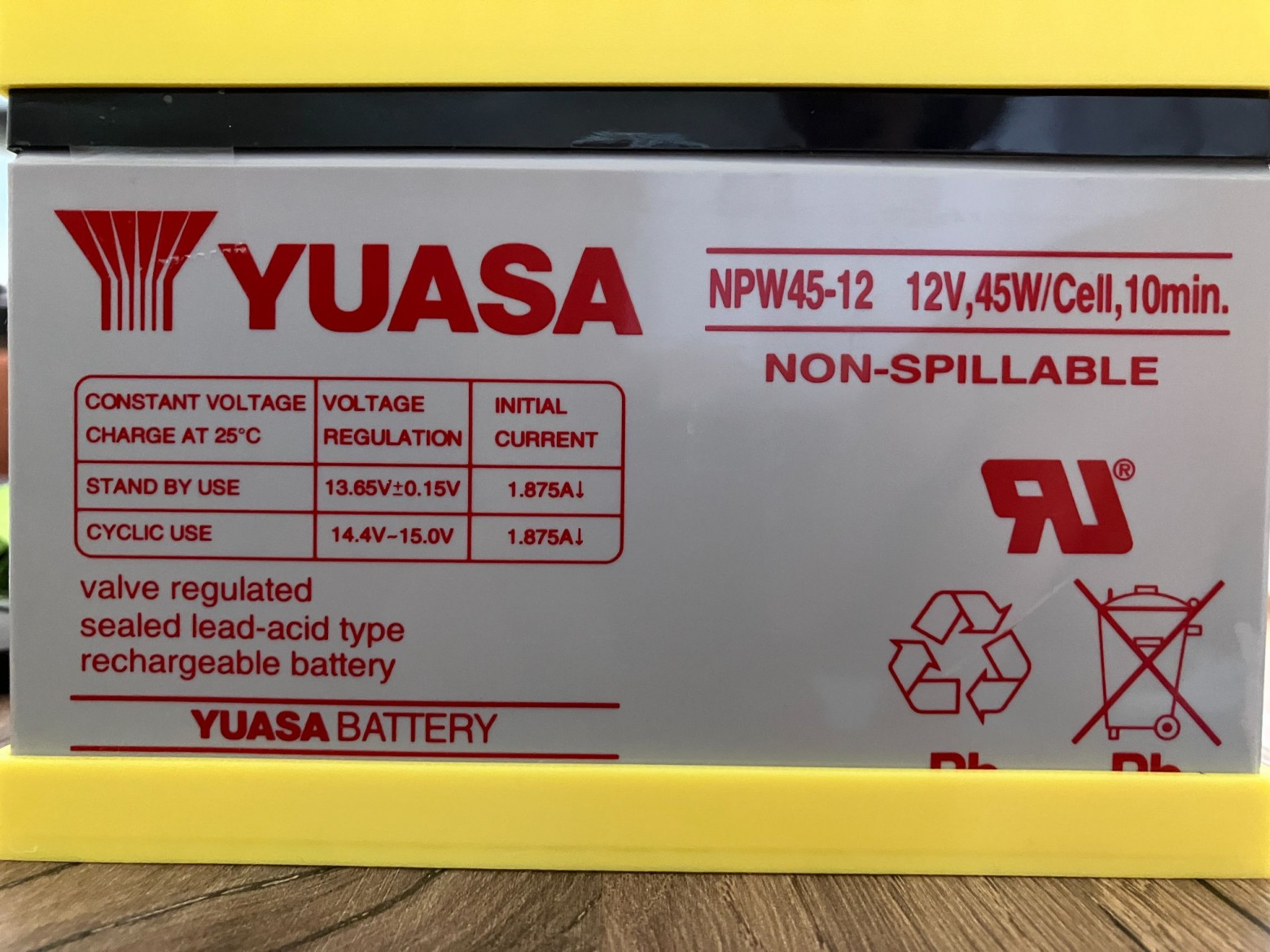 AGM VRLA батареи YUASA NPW45-12