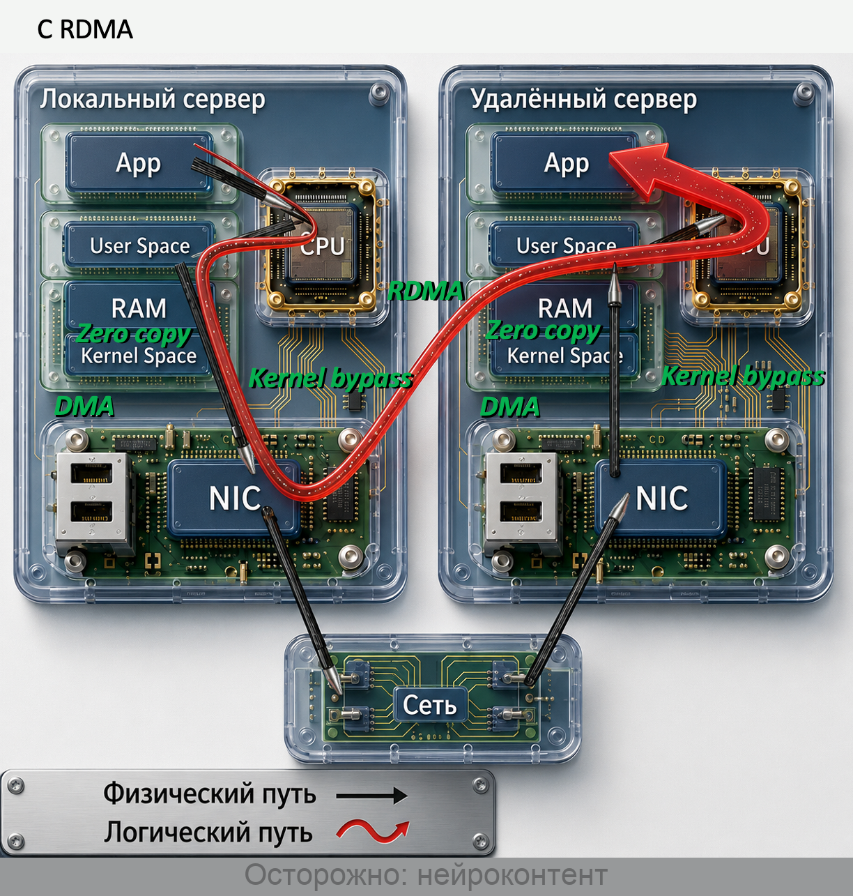 Путь трафика c RDMA