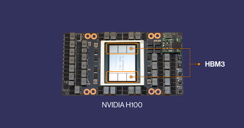 VRAM, расположенная прямо на той же подложке, что чип GPU. Уже не помню откуда — картинок таких миллион.