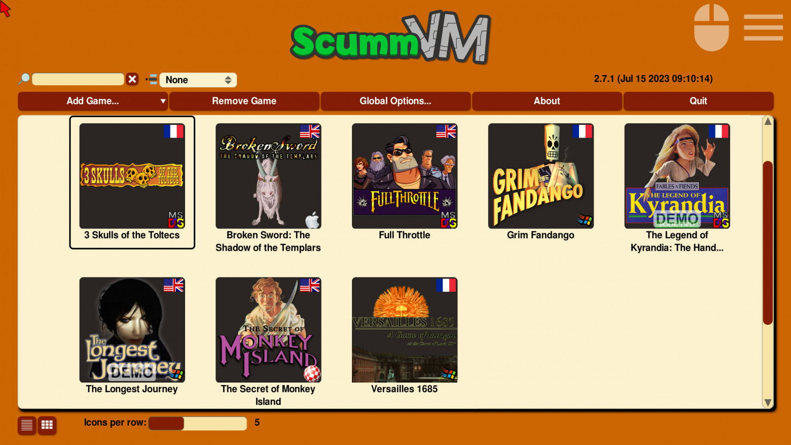 Оболочка SCUMMVM