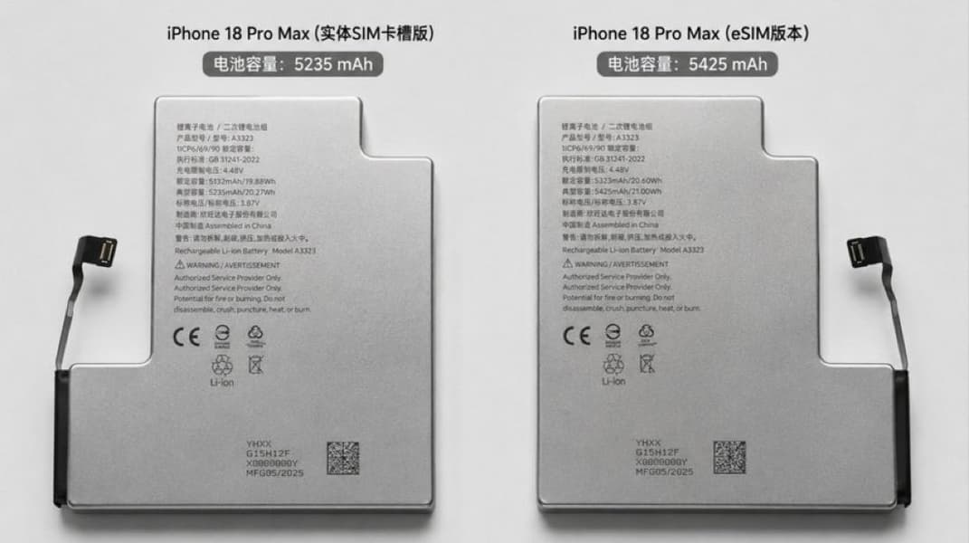 SIM-лоток «съедает» аккумулятор: рекордные аккумуляторы разных версий iPhone 18 Pro Max показали на фото - 1 SIM-лоток «съедает» аккумулятор: рекордные аккумуляторы разных версий iPhone 18 Pro Max показали на фото - 1