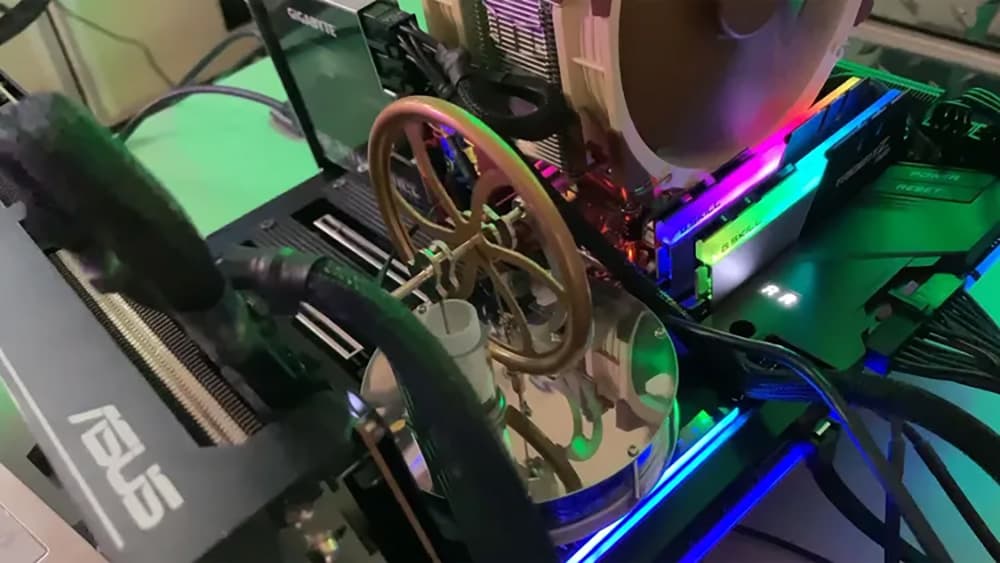 Компьютер на базе AMD Threadripper 3970X своим теплом привел в действие двигатель Стирлинга из 19-го века - 1 Компьютер на базе AMD Threadripper 3970X своим теплом привел в действие двигатель Стирлинга из 19-го века - 1