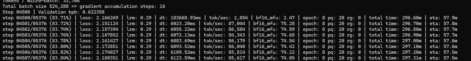 Windows 10, обучение d16, TDP 450, 85617 t/s