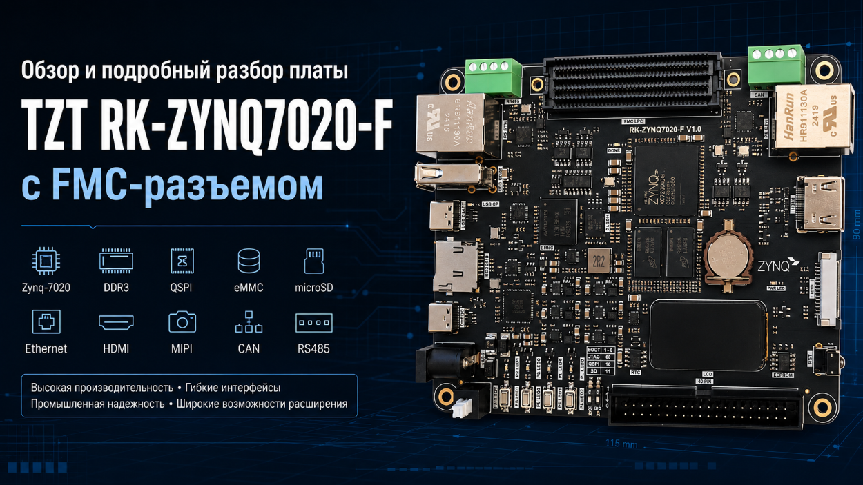 Обзор и схемотехническое ревью платы TZT RK-ZYNQ7020-F с FMC LPC разъемом - 1 Обзор и схемотехническое ревью платы TZT RK-ZYNQ7020-F с FMC LPC разъемом - 1