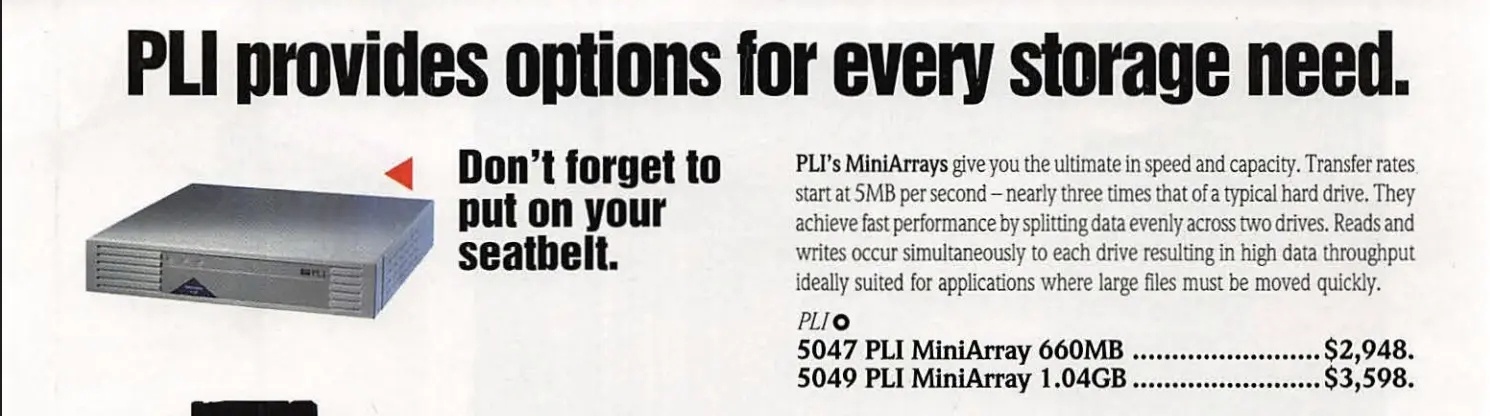 Реклама PLI Mini Array (1993 год)