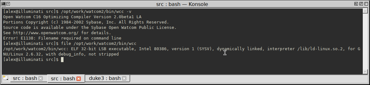 Одна из готовых сборок OpenWatcom v2 под Linux