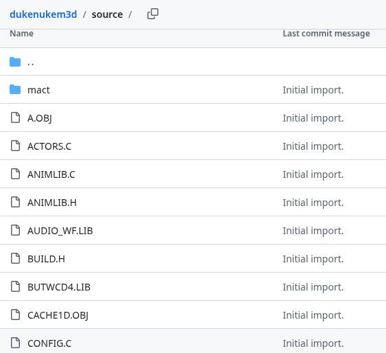 Каталог с оригинальными исходниками на Github