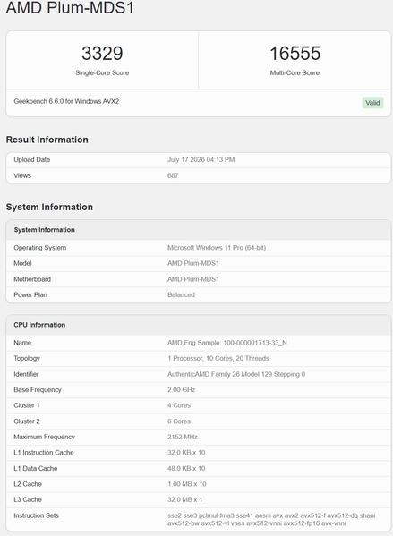 Процессор AMD Zen 6 Medusa Point APU показал лучший результат в однопоточном тесте Geekbench среди мобильных x86-чипов - 1 Процессор AMD Zen 6 Medusa Point APU показал лучший результат в однопоточном тесте Geekbench среди мобильных x86-чипов - 1