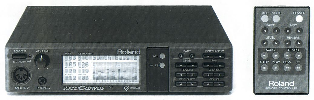 MIDI-модуль Roland SC-55, фото из журнала Sound on Sound, сентябрь 1991