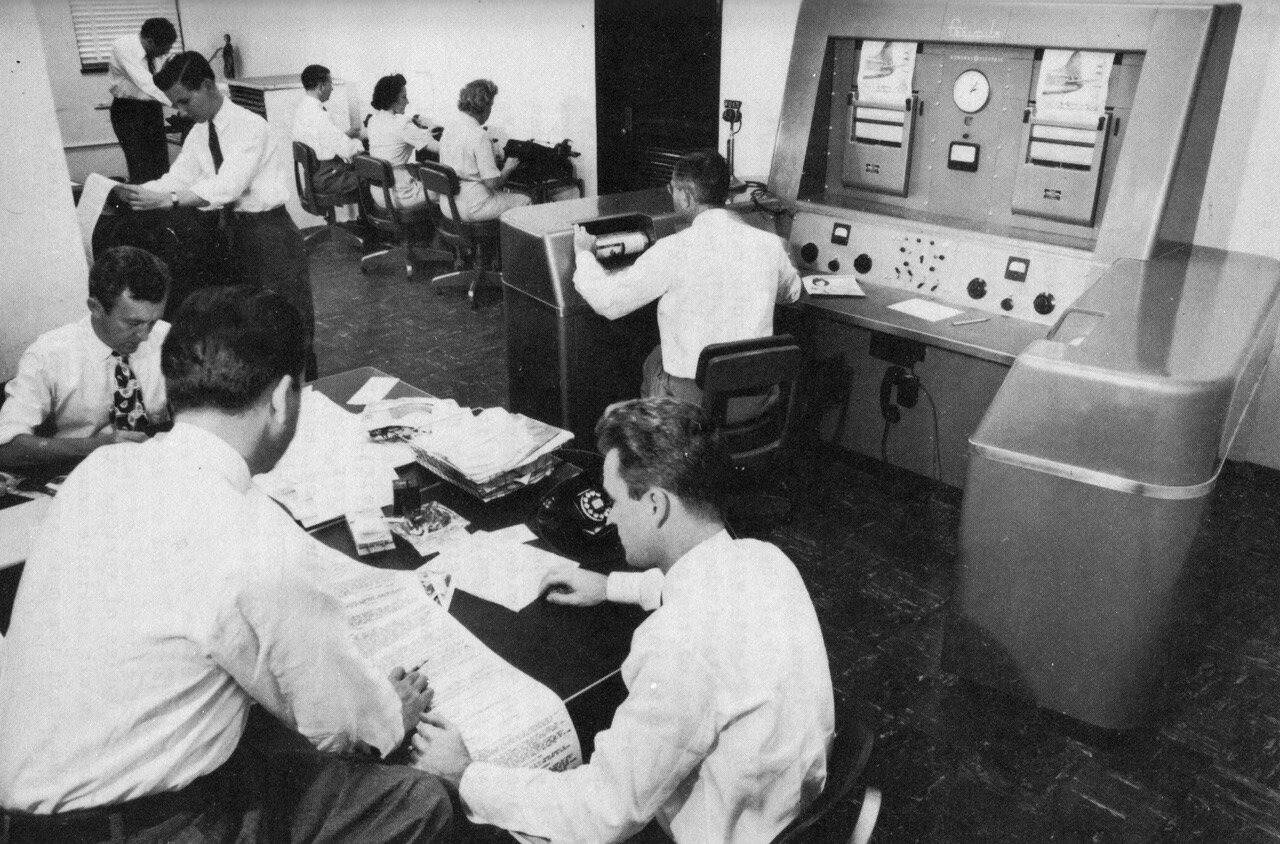 The Miami Herald's faxpaper department circa 1948