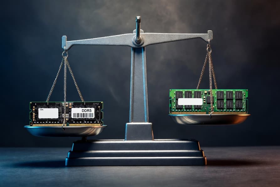 Игровой ПК лишь с одним модулем DDR5 ради экономии — не такая плохая идея. Тесты показывают, что это лучше, чем два модуля DDR4 - 1 Игровой ПК лишь с одним модулем DDR5 ради экономии — не такая плохая идея. Тесты показывают, что это лучше, чем два модуля DDR4 - 1
