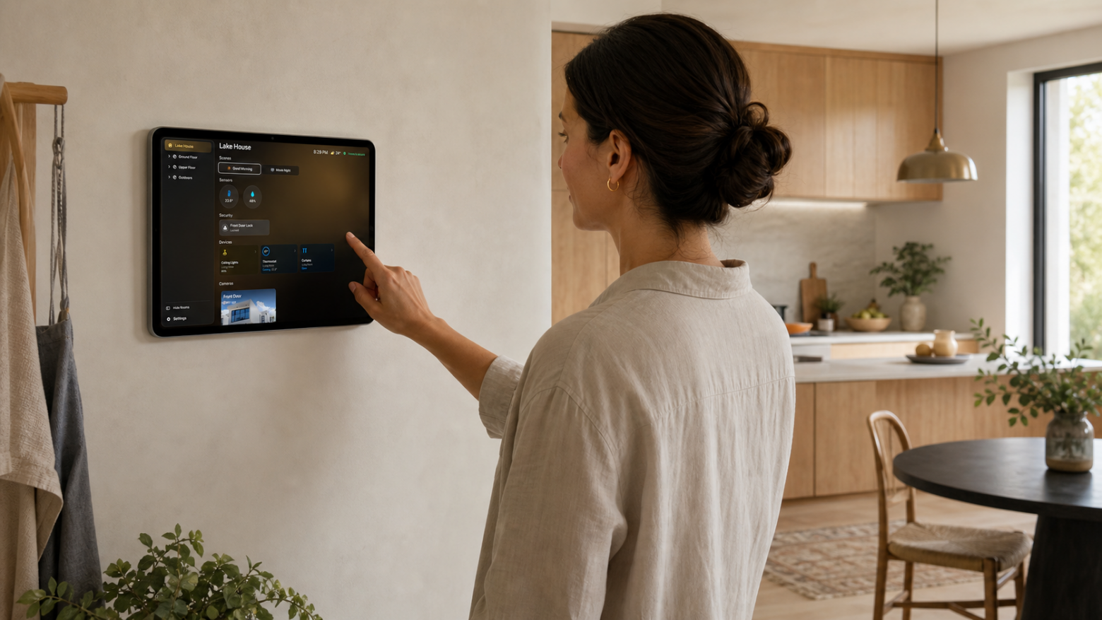 HomeDeck for HomeKit на настенном iPad