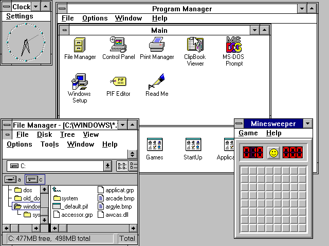 Windows 3.11. Скриншот из Википедии