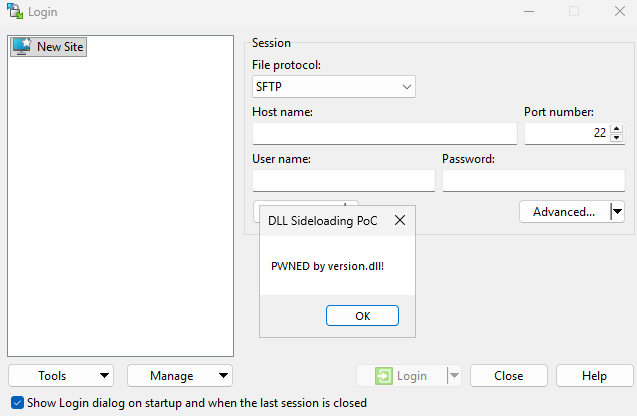 MessageBoxW «PWNED by version.dll!»