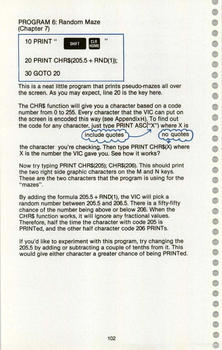 Страница из Commodore VIC-20 User Manual
