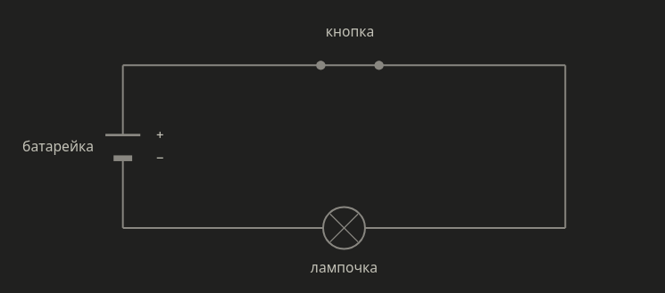 Принципиальная схема фонарика. .
