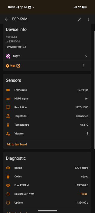 Устройство в Home Assistant - все значения приходят вживую по MQTT, обнаружены автоматически