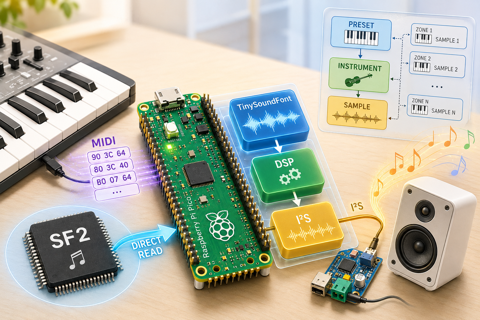 Делаем из Raspberry Pi Pico синтезатор Roland SC-55 - 1