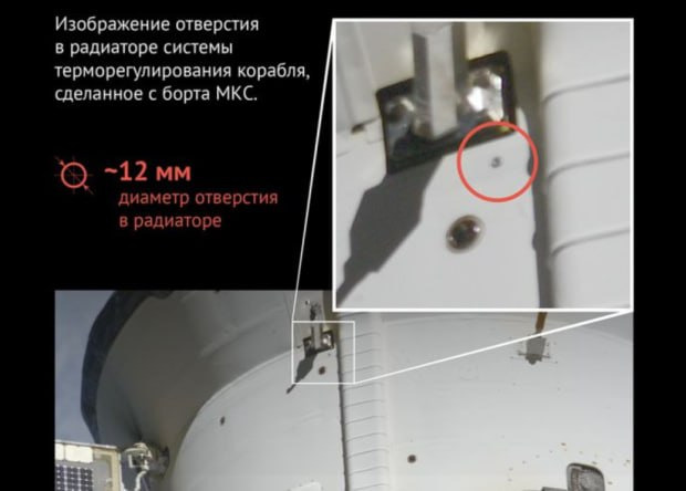 Пробой радиатора корабля Прогресс МС-21