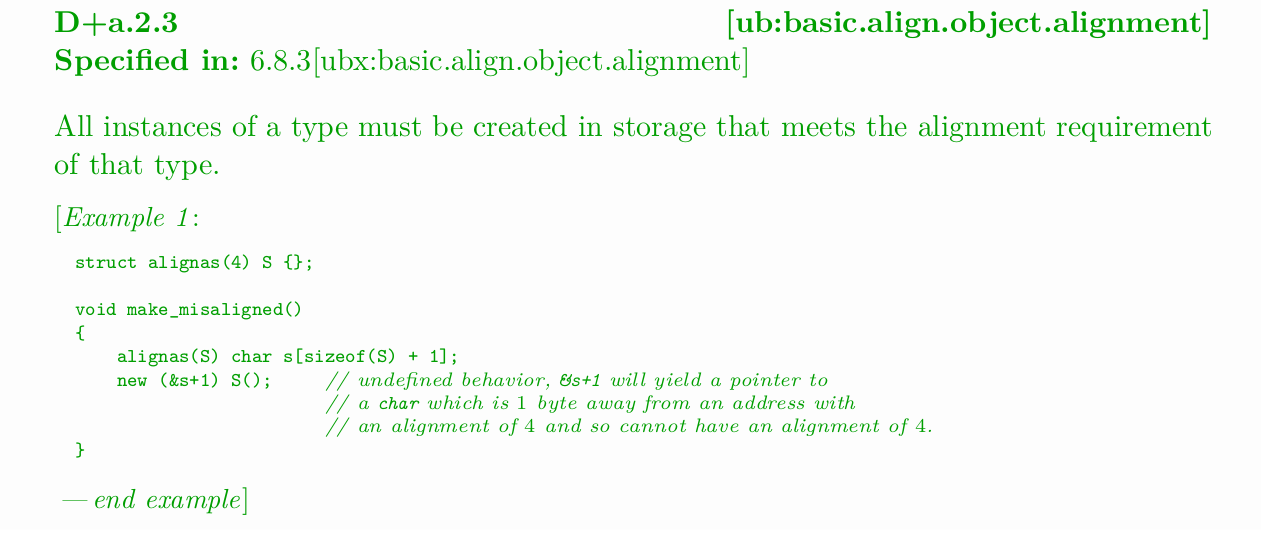 UB при неправильном alignment