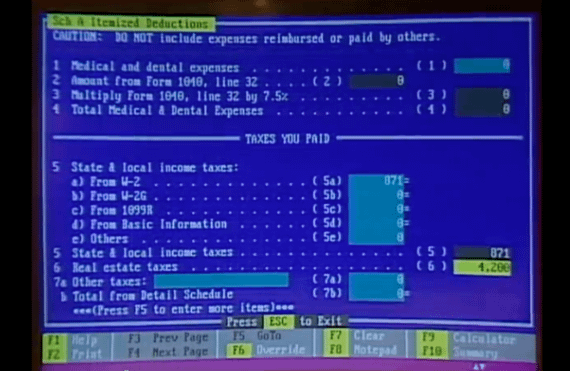 Гостиная в стиле Windows: Packard Bell Navigator и его история - 8 Early PC Tax Software - TurboTax 1992 (DOS) : r/nostalgia