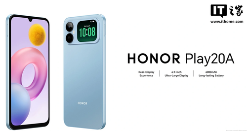 Honor скопировала Xiaomi: представлен необычный смартфон с большим АКБ и экраном на задней панели Play 20A - 2 Фото 1