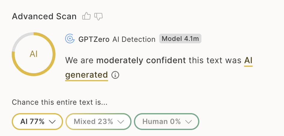 Проверка в GPTZero