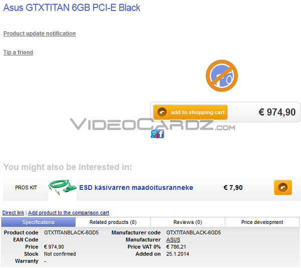 Asus GeForce GTX Titan Black