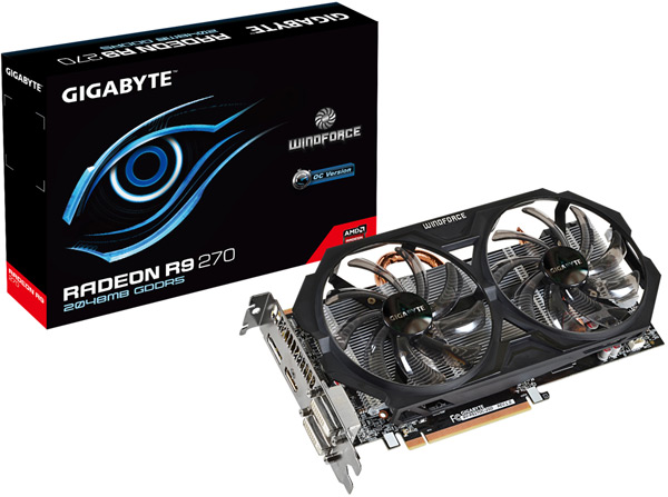 Для охлаждения 3D-карты Gigabyte GV-R927OC-2GD используется кулер WindForce 2X