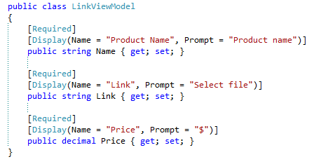 ASP.NET MVC: кастомизация отображения клиентской валидации с использованием JQuery.Validate.Hooks + Tipsy Пример модели с атрибутами DataAnnotation