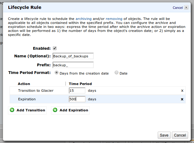 AWS: Архивация S3 в Amazon Glacier AWS: Архивация S3 в Amazon Glacier