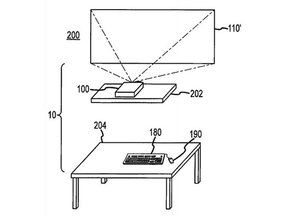 Apple патентует компьютер с беспроводной зарядкой и проектором вместо монитора