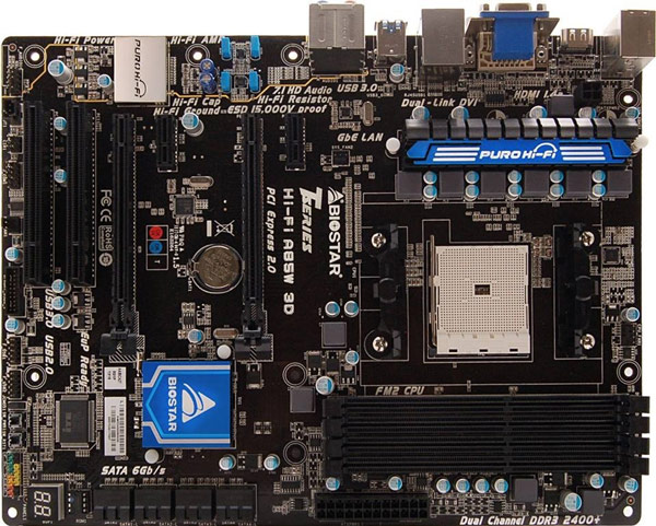 В плате Biostar Hi-Fi A85W 3D используется фирменная технология улучшения звука Biostar Hi-Fi 3D