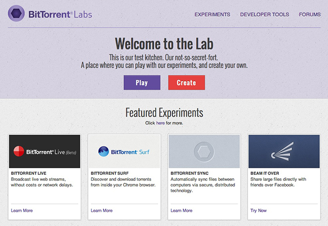 BitTorrent Labs: добро пожаловать на экспериментальную площадку Welcome to BitTorrent Labs