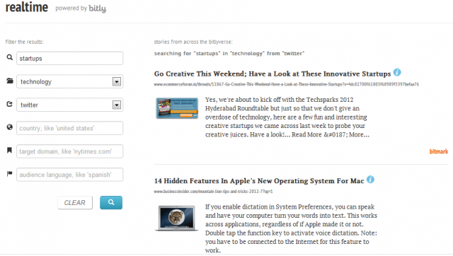 Bitly анонсировал поисковый сервис Realtime