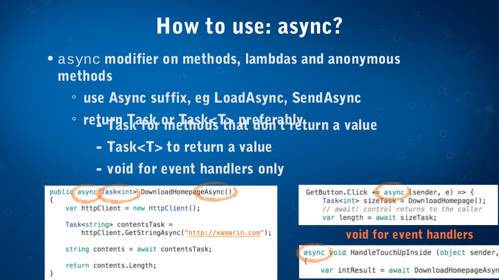 C# async для iOS и Android