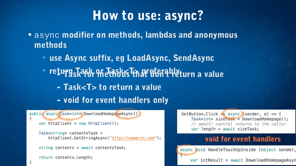 C# async для iOS и Android C# async для iOS и Android