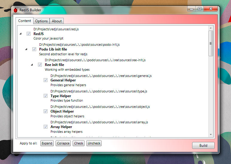 Cборка js, redjs builder Cборка js, redjs builder
