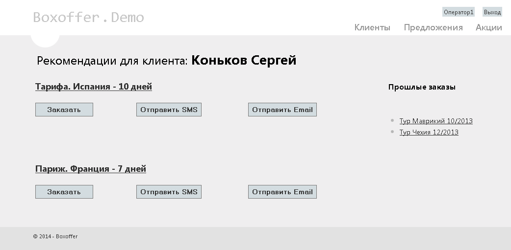 Cервис формирования и доставки индивидуальных предложений
