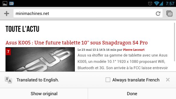 Chrome 28 Beta for Android вышел со встроенным Google Translate