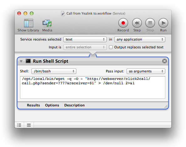 Click2Call на Mac OS X
