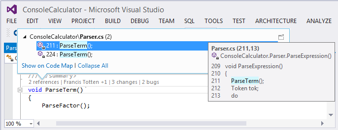 CodeLens в Visual Studio 2013