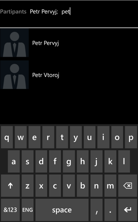 Contact searcher для Windows Phone