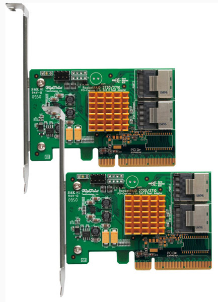 Представлен адаптер HighPoint RocketRAID 2720C2 с восемью портами SAS/SATA 6 Гбит/с, оснащенный интерфейсом PCI Express x8